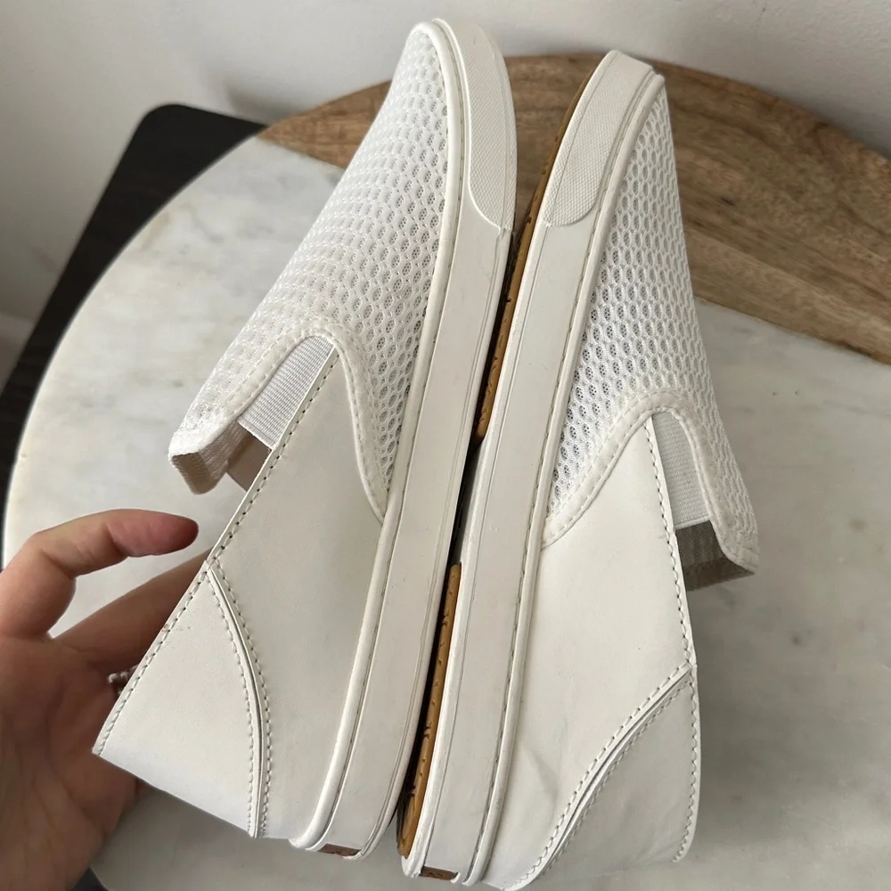 Olukai Pehuea Slip-On Shoes in Bright White Breathable slip on Sneakers 9.5